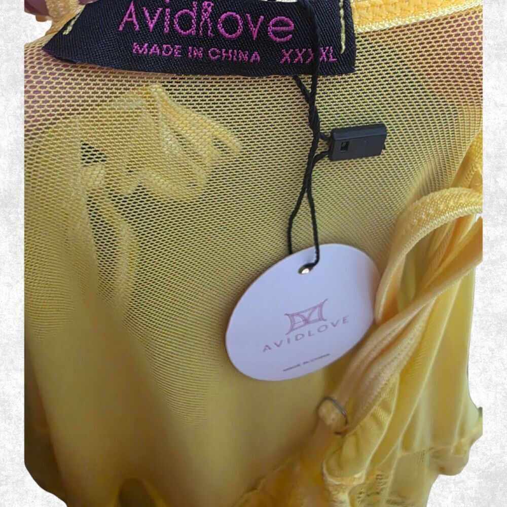 Avidlove Yellow Lace Babydoll Lingerie – 4X / XXXXL - Picture 5 of 5